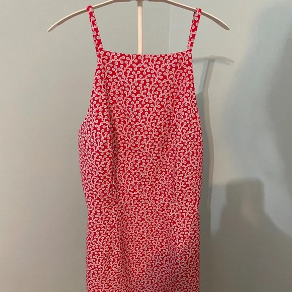 French Connection Red Blue Floral Mini Dress 2 NWT